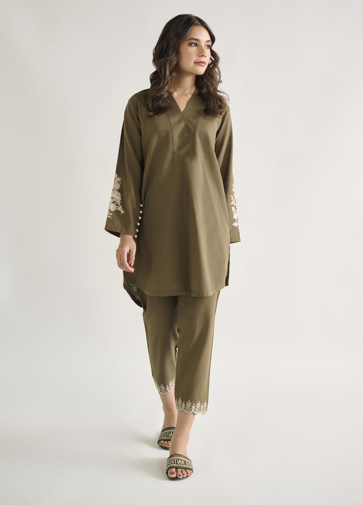 Dhanak Casual Pret  Khaddar 2 Piece DC-2125 GREEN