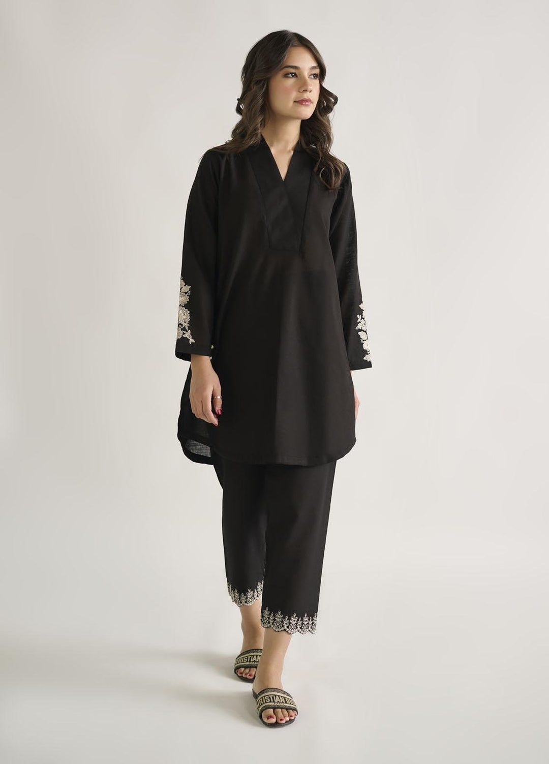 Dhanak Casual Pret  Khaddar 2 Piece DC-2125 BLACK