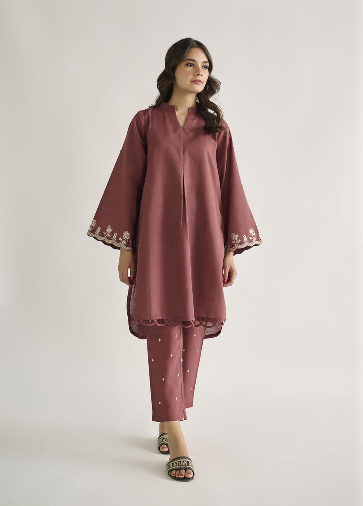 Dhanak Casual Pret  Khaddar 2 Piece DC-2128 RUST