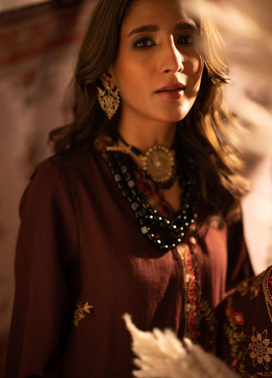 Winter Tales By Dhanak Embroidered Karandi Suits Unstitched 3 Piece DK22WT DU-3118 MAROON - Winter Collection