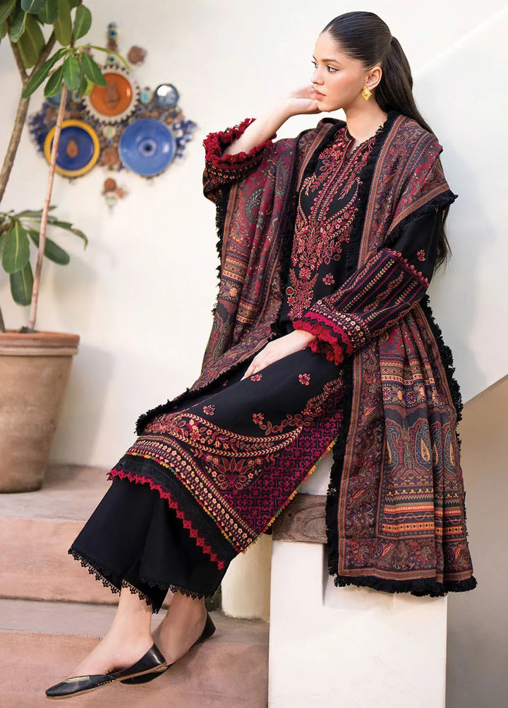 Dhoop Kinaray by Xenia Embroidered Khaddar Suit Unstitched 3 Piece D-03 Siyah - Winter Collection