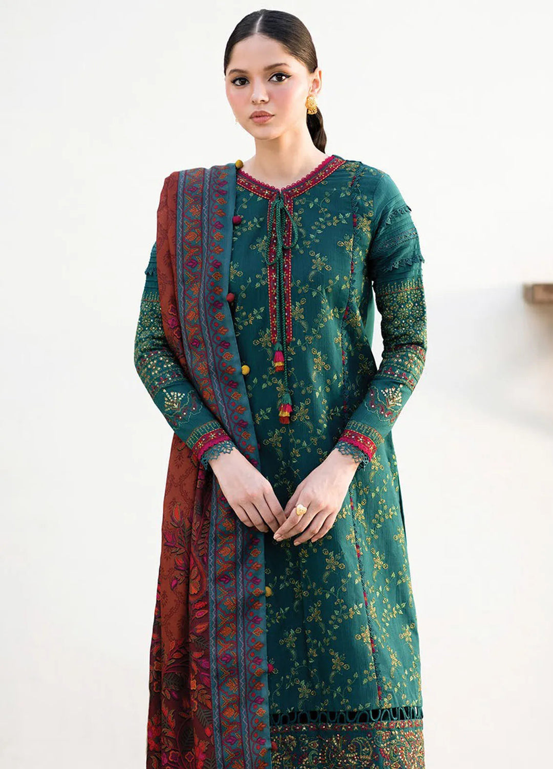 Dhoop Kinaray by Xenia Embroidered Khaddar Suit Unstitched 3 Piece D-06 Zemurd - Winter Collection