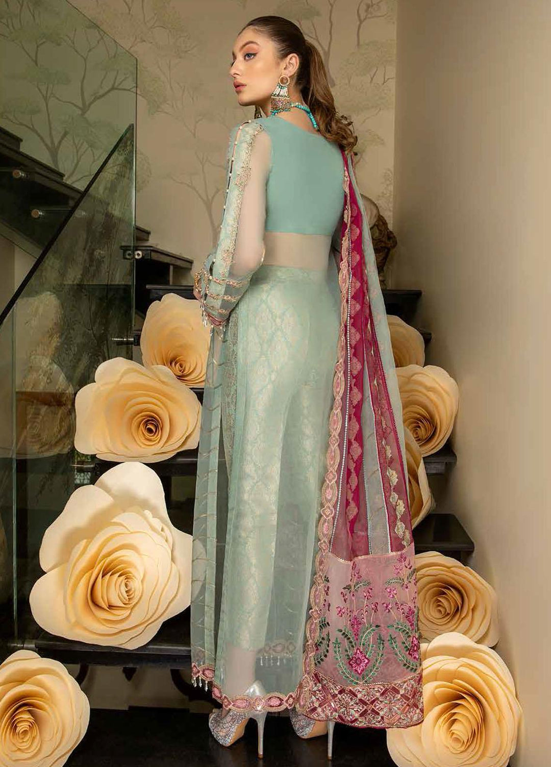 Diamond Dust by Charizma Embroidered Organza Suits Unstitched 3 Piece CRZ21DF DD-07 - Formals Collection