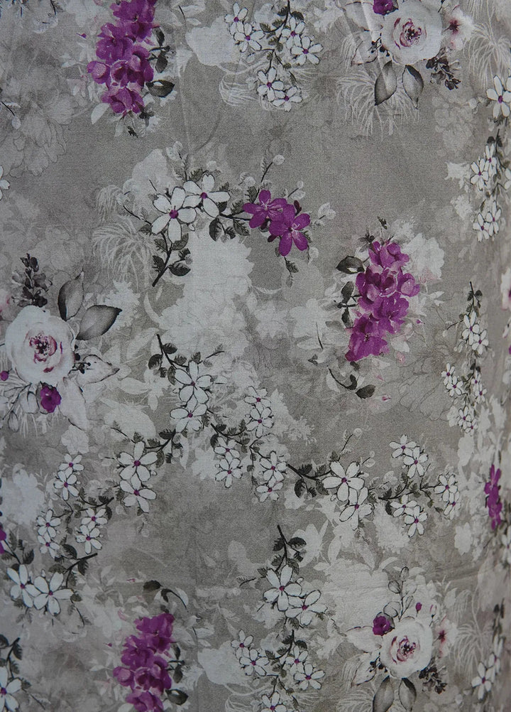 Digital Print By Bin Saeed Printed Lawn Suit Unstitched 3 Piece BN24F Grey - Summer Collection