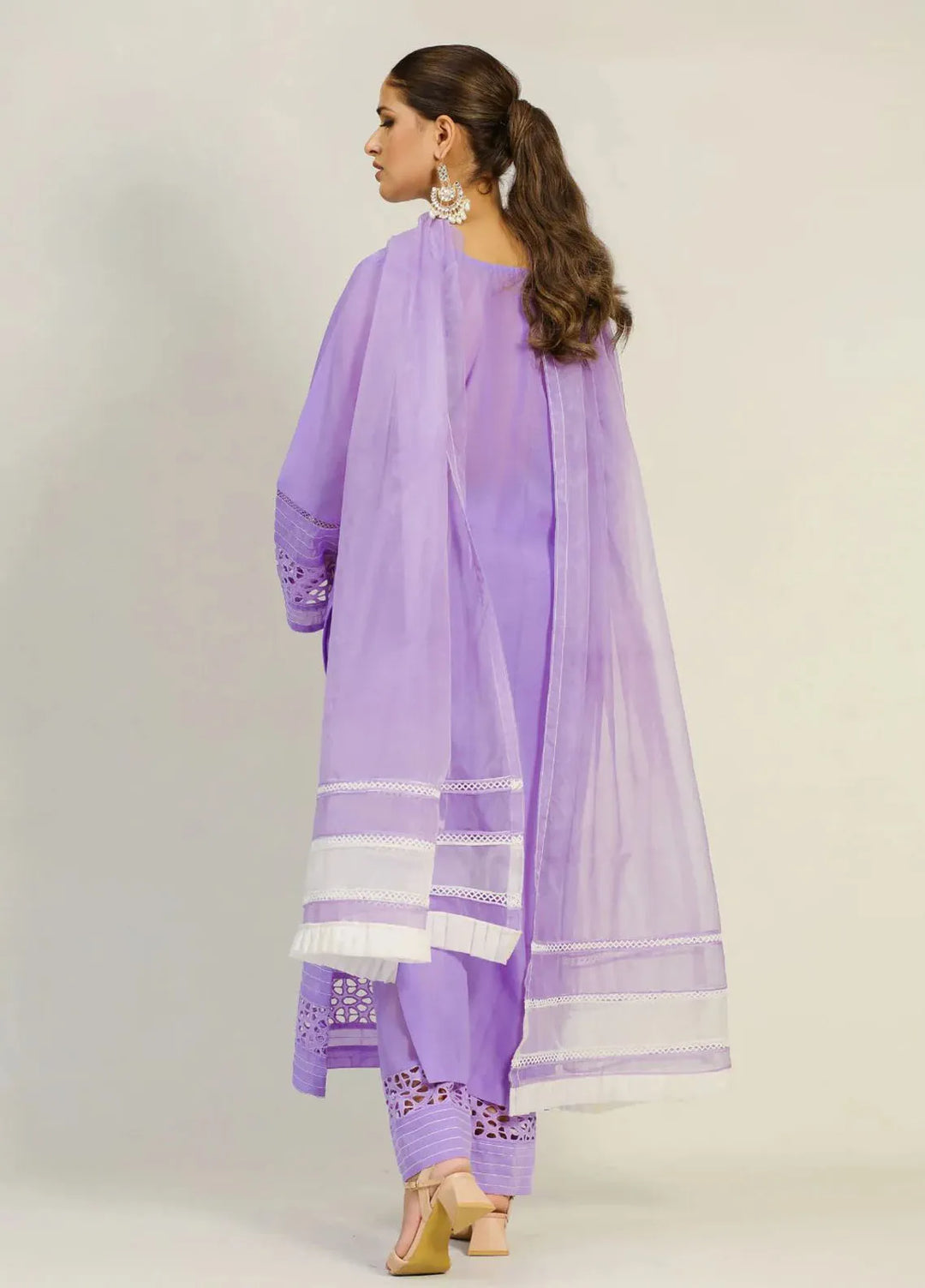 Dilara By Grandeur Pret Printed Chiffon 3 Piece Suit Levendor Lace