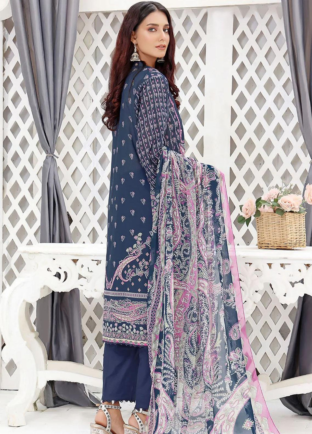 Dilara By Khas Embroidered Lawn Suits Unstitched 3 Piece KHS23D KC-1410 - Summer Collection