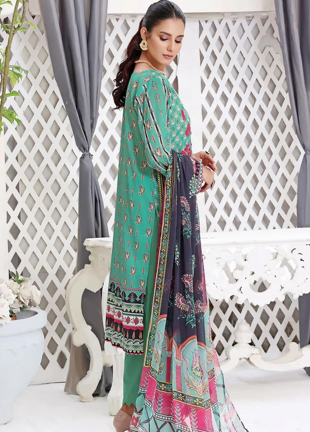 Dilara By Khas Embroidered Lawn Suits Unstitched 3 Piece KHS23D KC-1412 - Summer Collection