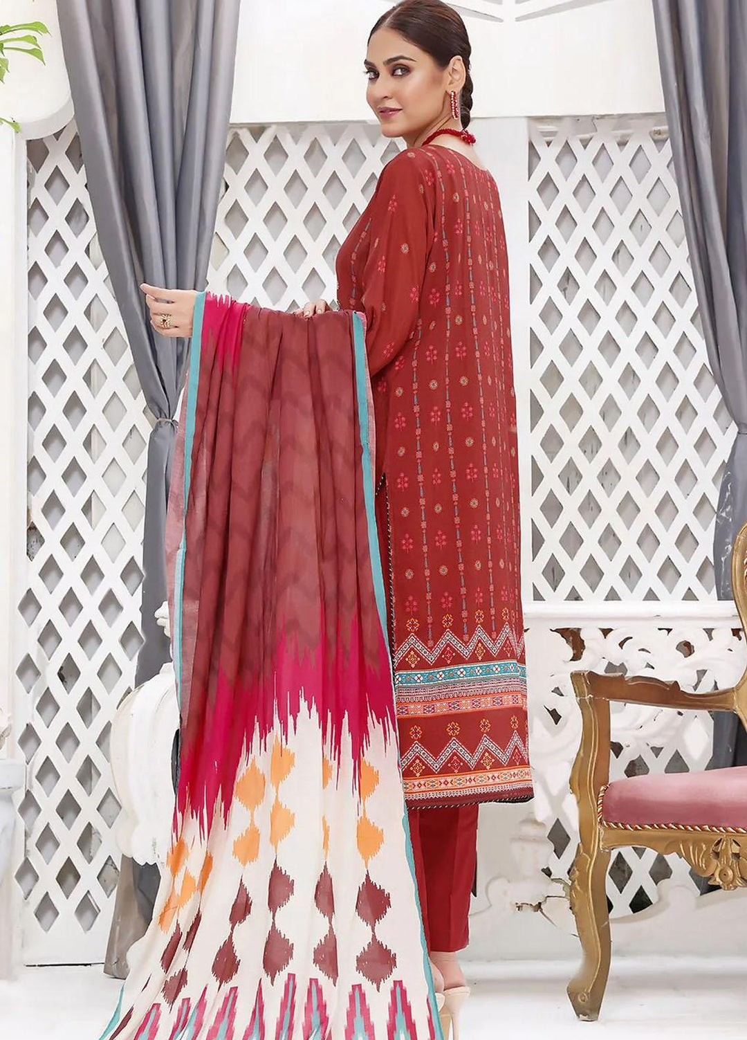 Dilara By Khas Printed Lawn Suits Unstitched 3 Piece KHS23D KL-1437 - Summer Collection