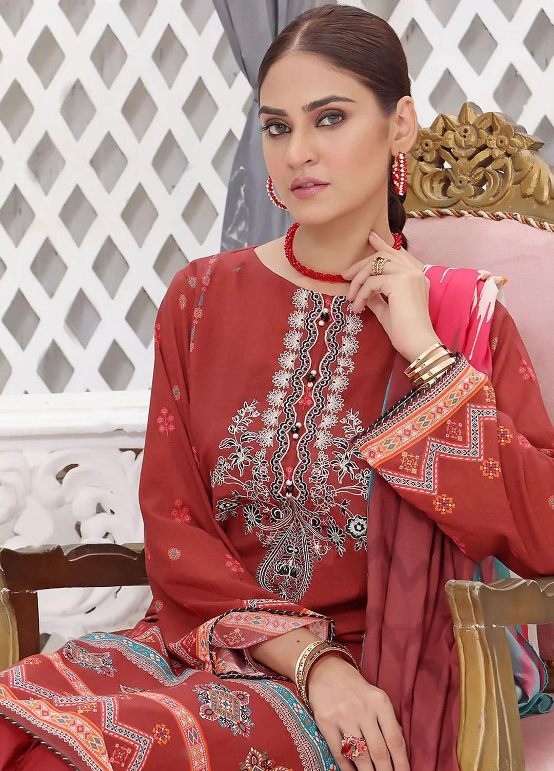 Dilara By Khas Printed Lawn Suits Unstitched 3 Piece KHS23D KL-1437 - Summer Collection