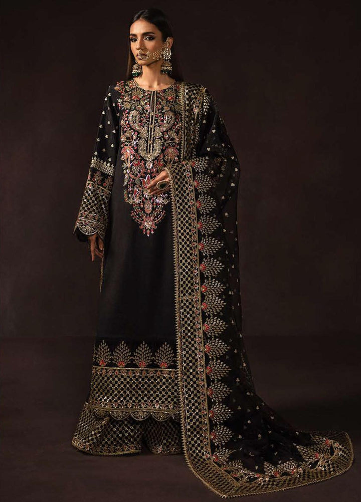 Divani By Afrozeh Embroidered Raw Silk Suits Unstitched 3 Piece AF22D 002 Raya - Luxury Collection