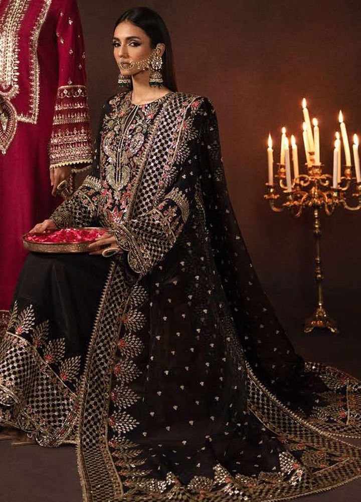 Divani By Afrozeh Embroidered Raw Silk Suits Unstitched 3 Piece AF22D 002 Raya - Luxury Collection