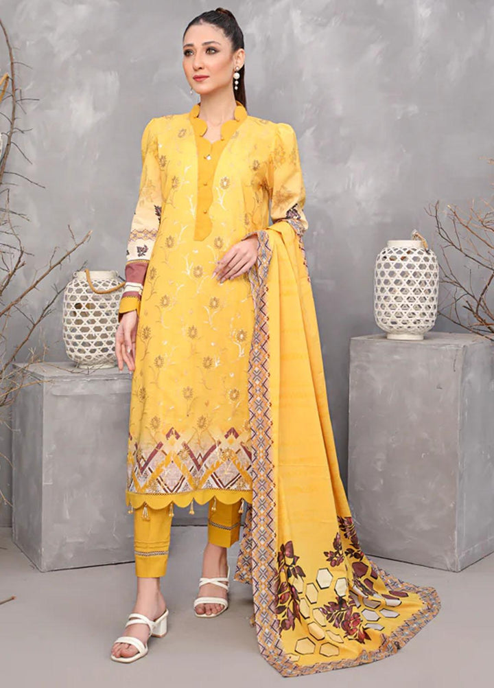Dosti By Puri Fabrics Embroidered Lawn Suits Unstitched 3 Piece PF23D D-05 - Summer Collection