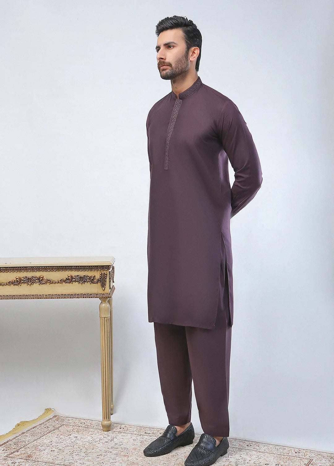 Dot n Dot Wash n Wear Embroidered Mens Shalwar Kameez - Riwayat