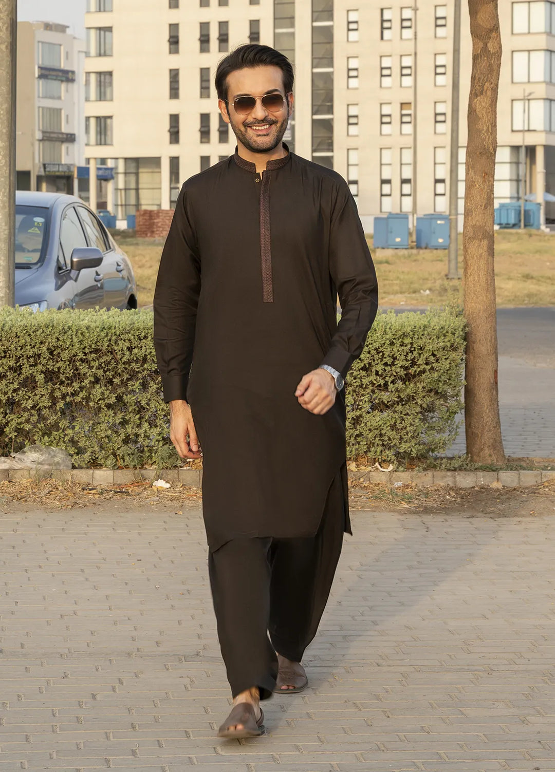 Dot n Dot Wash n Wear Embroidered Mens Shalwar Kameez - Tehzeeb