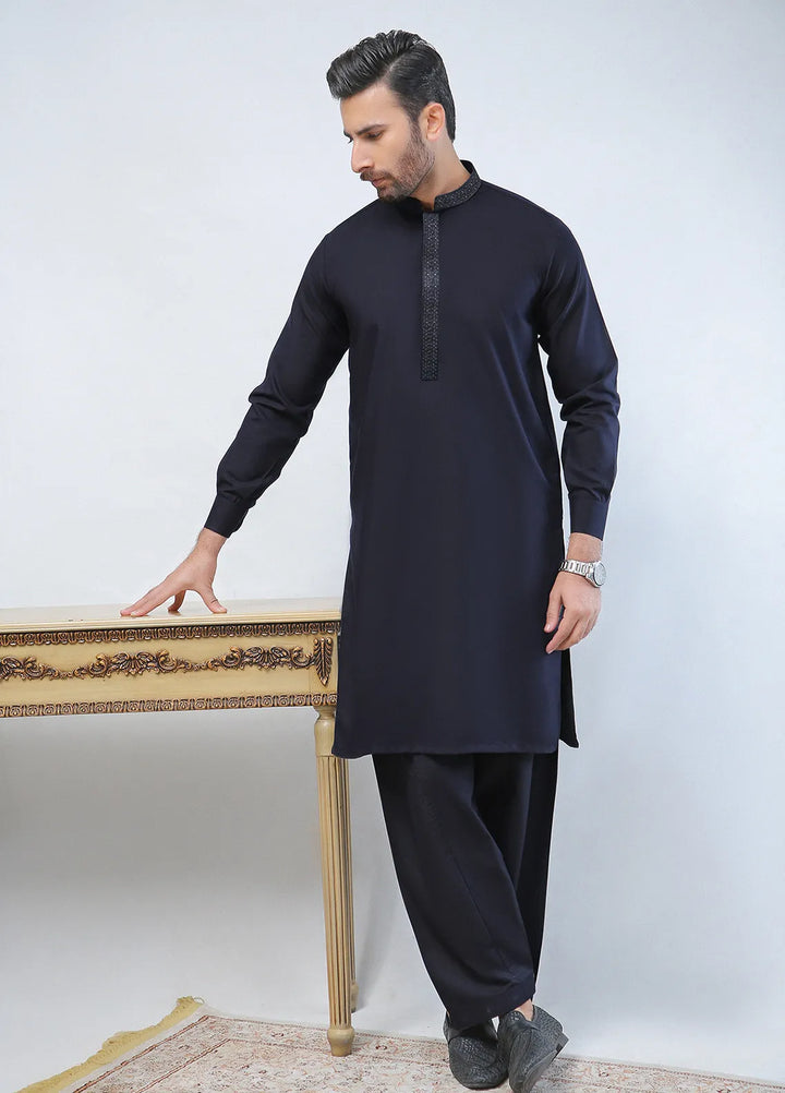 Dot n Dot Wash n Wear Embroidered Mens Shalwar Kameez - Vasl