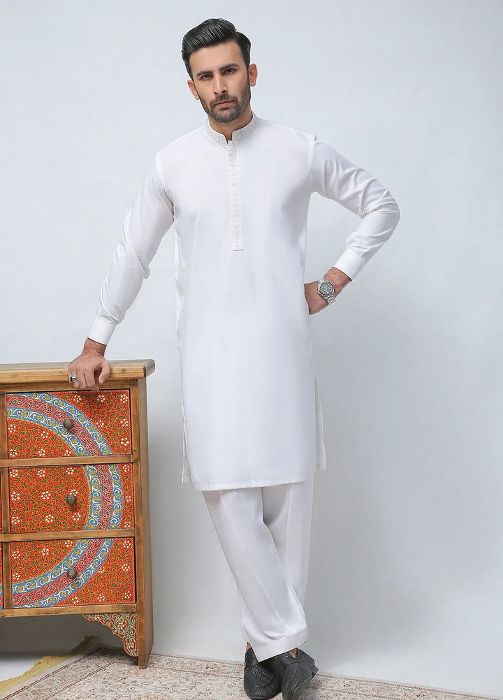 Dot n Dot Wash n Wear Embroidered Mens Shalwar Kameez - Virasat