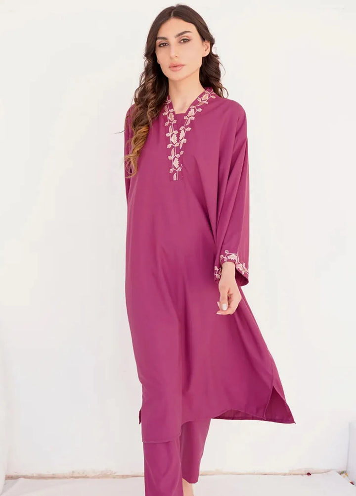 Dreamy Garden By Dhaga Pret Chikankari Dhaga 2 Piece Suit Hot Pink