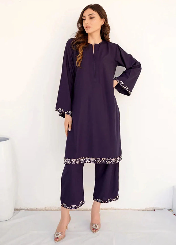 Dreamy Garden By Dhaga Pret Viscose 2 Piece Suit Indigo