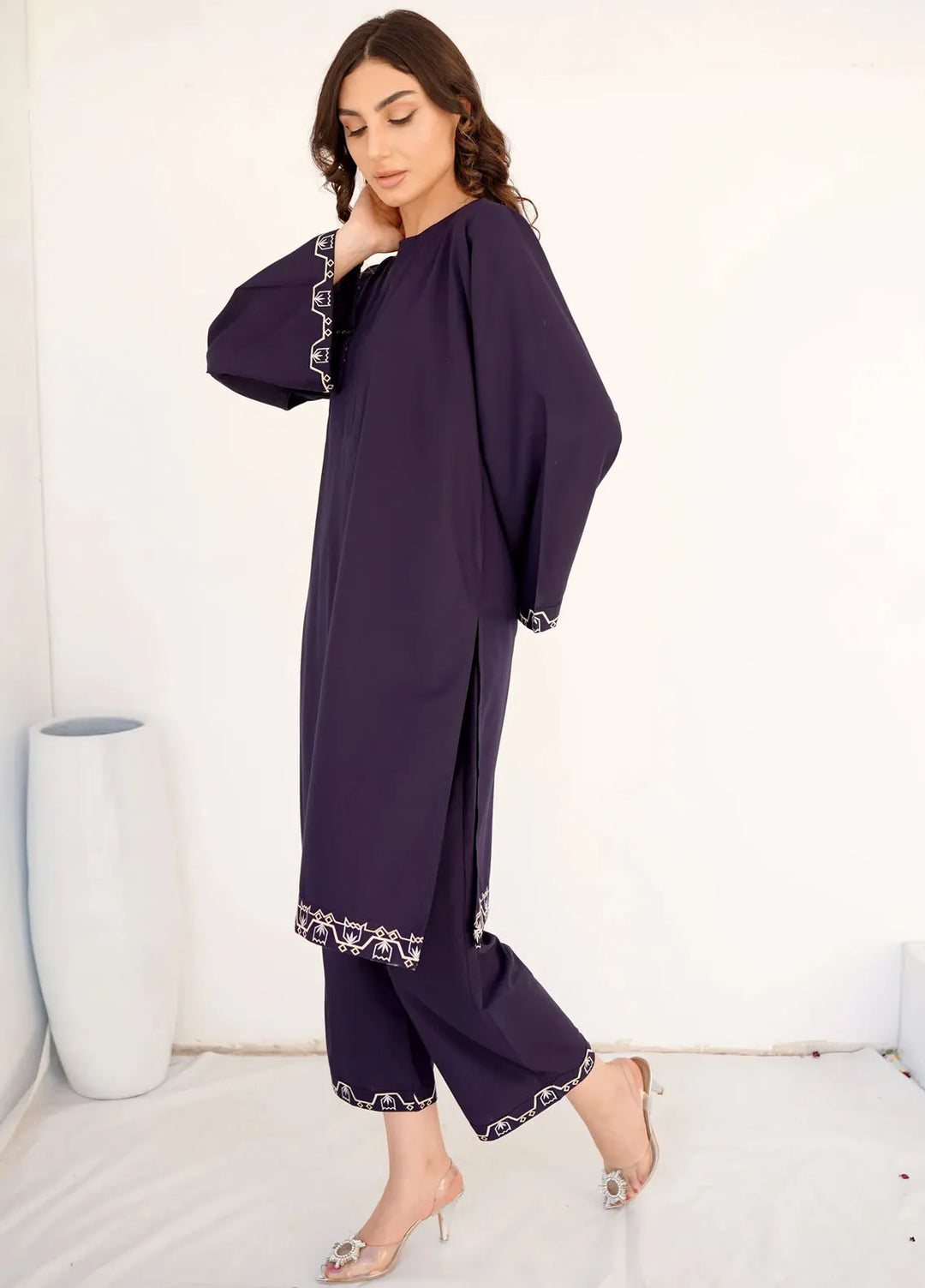 Dreamy Garden By Dhaga Pret Viscose 2 Piece Suit Indigo