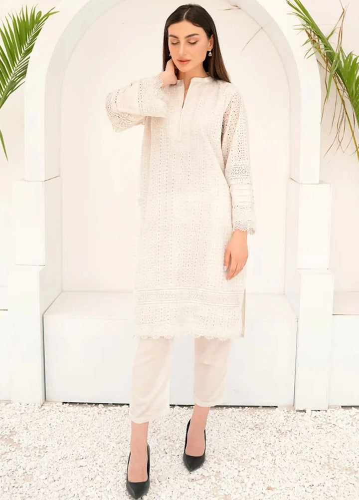 Dreamy Garden By Dhaga Pret Chikankari Dhaga 2 Piece Suit White Schiflli