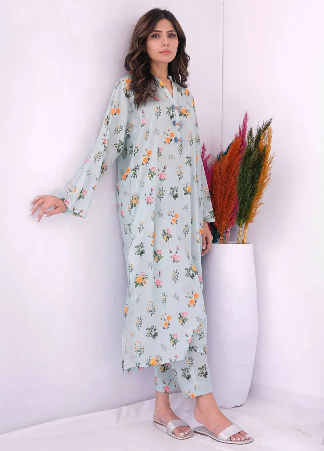 Dreamy Garden By Dhaga Pret Printed Dhaga 2 Piece Suit Rose