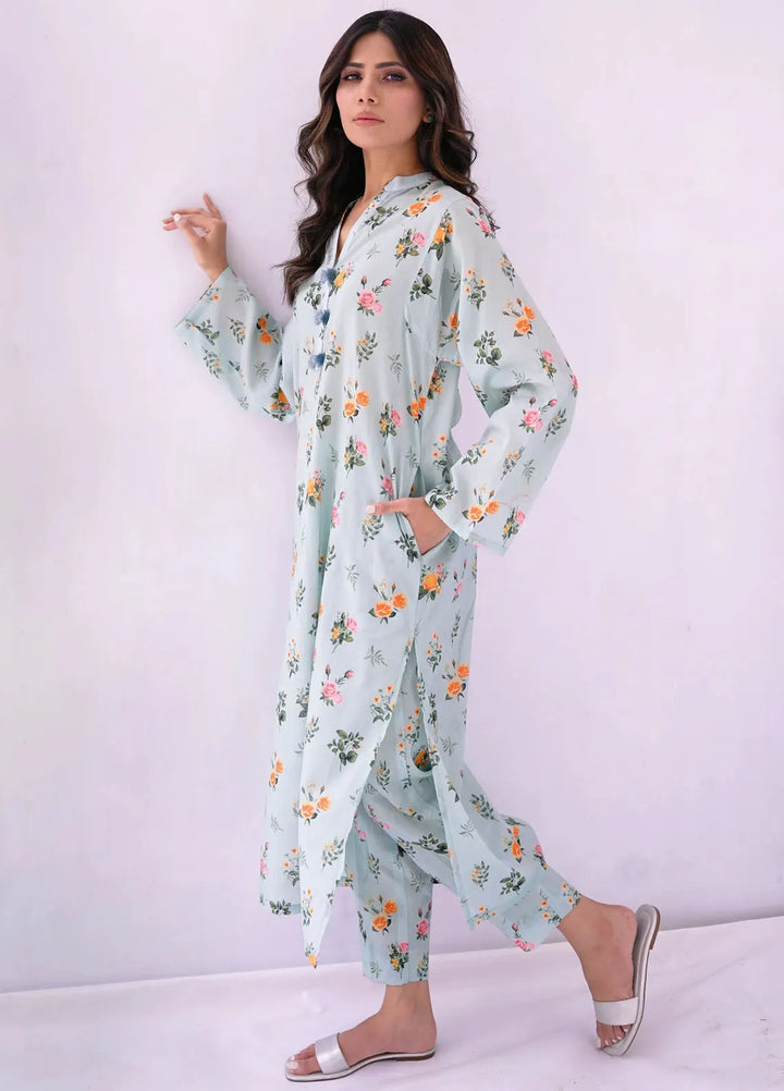 Dreamy Garden By Dhaga Pret Printed Dhaga 2 Piece Suit Rose