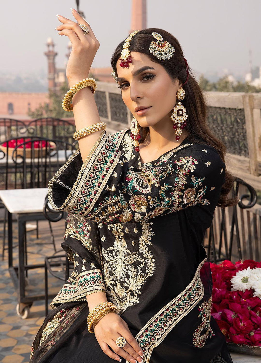Durnaz By Sahane Embroidered Raw Silk Suits Unstitched 3 Piece SNE23DR BR-1204 Nayab - Formal Collection