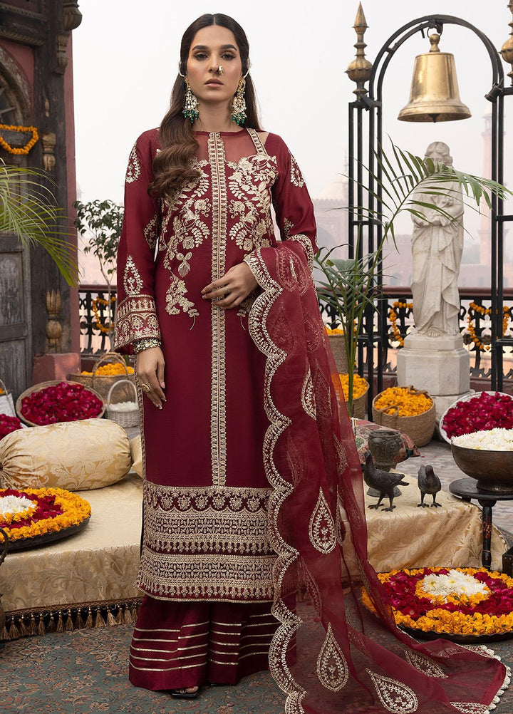 Durnaz By Sahane Embroidered Raw Silk Suits Unstitched 3 Piece SNE23DR BR-1206 Rukhsaar - Formal Collection