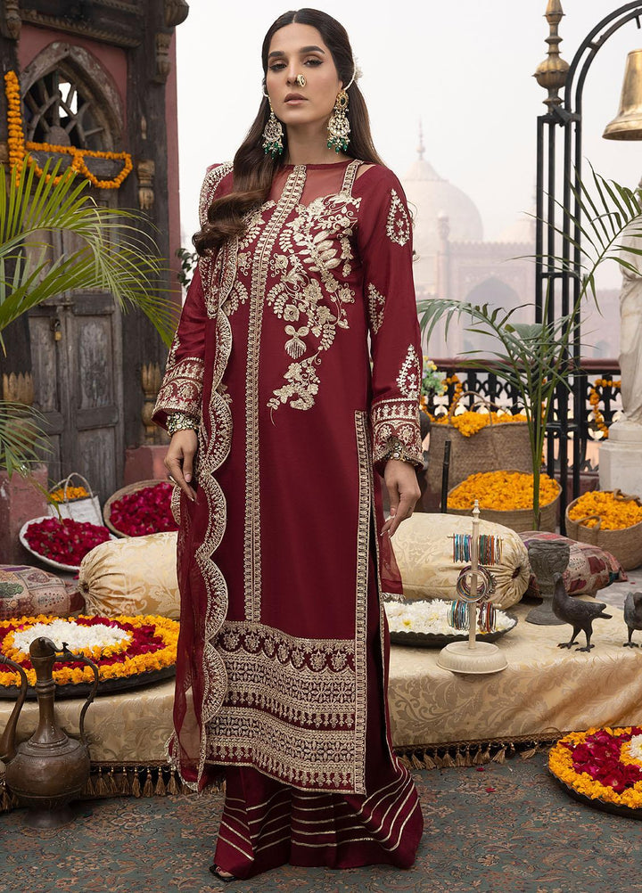 Durnaz By Sahane Embroidered Raw Silk Suits Unstitched 3 Piece SNE23DR BR-1206 Rukhsaar - Formal Collection