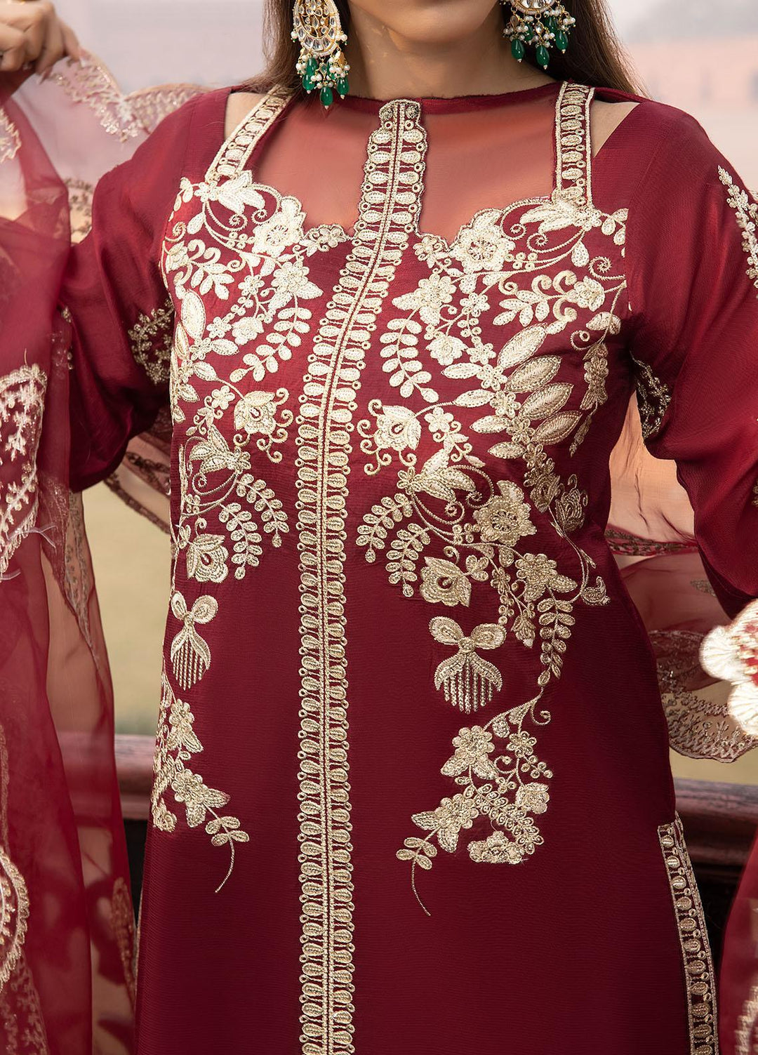 Durnaz By Sahane Embroidered Raw Silk Suits Unstitched 3 Piece SNE23DR BR-1206 Rukhsaar - Formal Collection