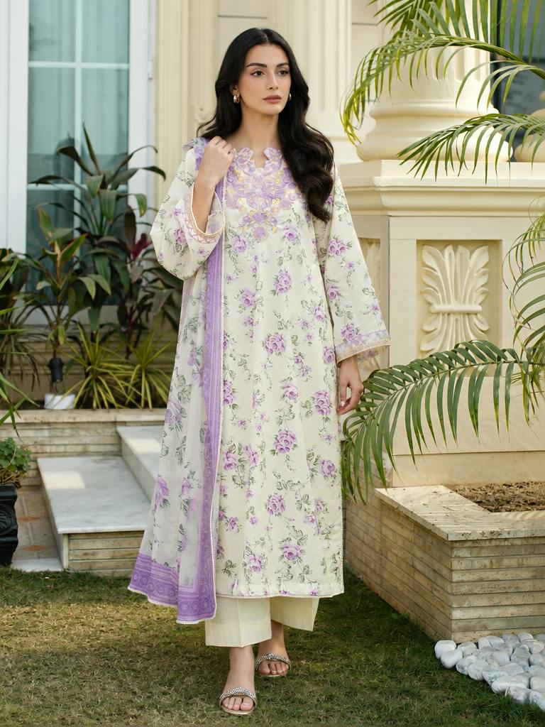 Zyna Unstitched Printed Lawn 3 Piece Suit ZY26ULP Selin - Casual Collection