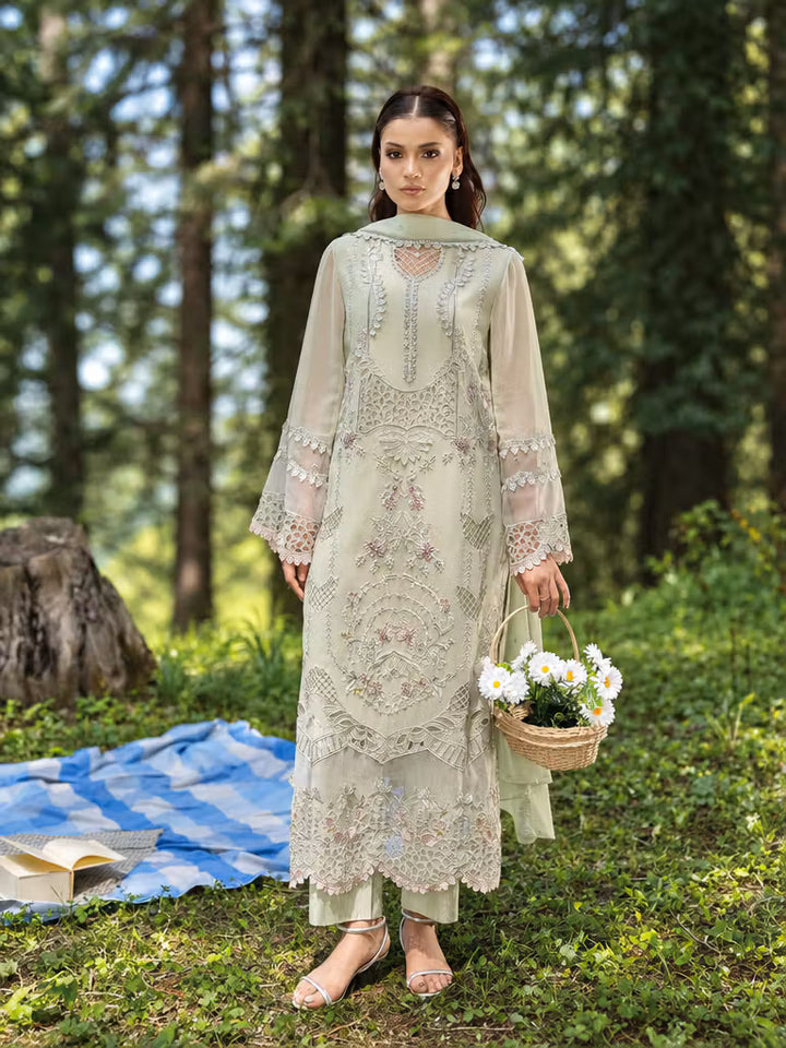 Aura by Zebtan Unstitched Embroidered Chiffon 3 Piece Suit ZB26UAC AR-1 - Festive Collection