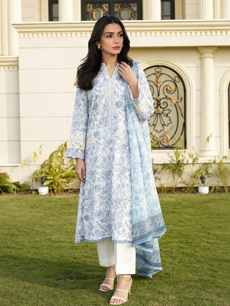Zyna Unstitched Printed Lawn 3 Piece Suit ZY26ULP Ariya - Casual Collection