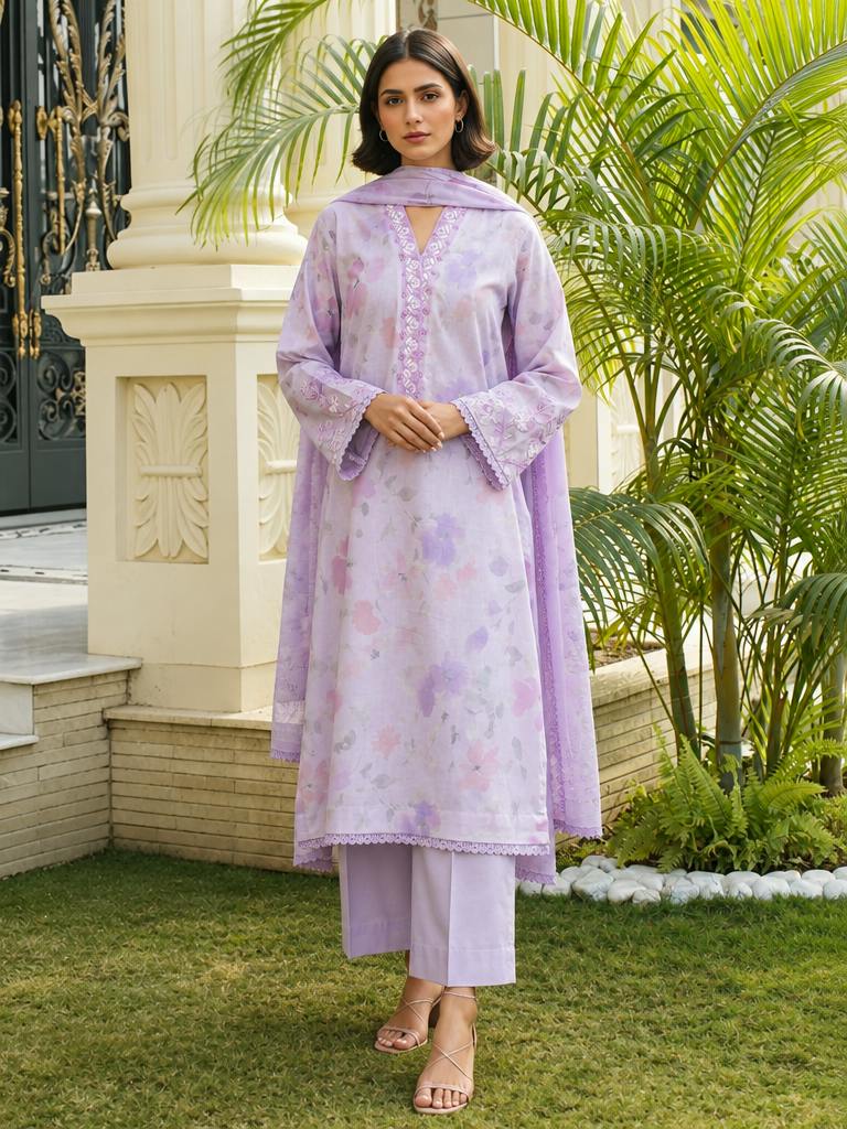 Zyna Unstitched Printed Lawn 3 Piece Suit ZY26ULP Elina - Casual Collection