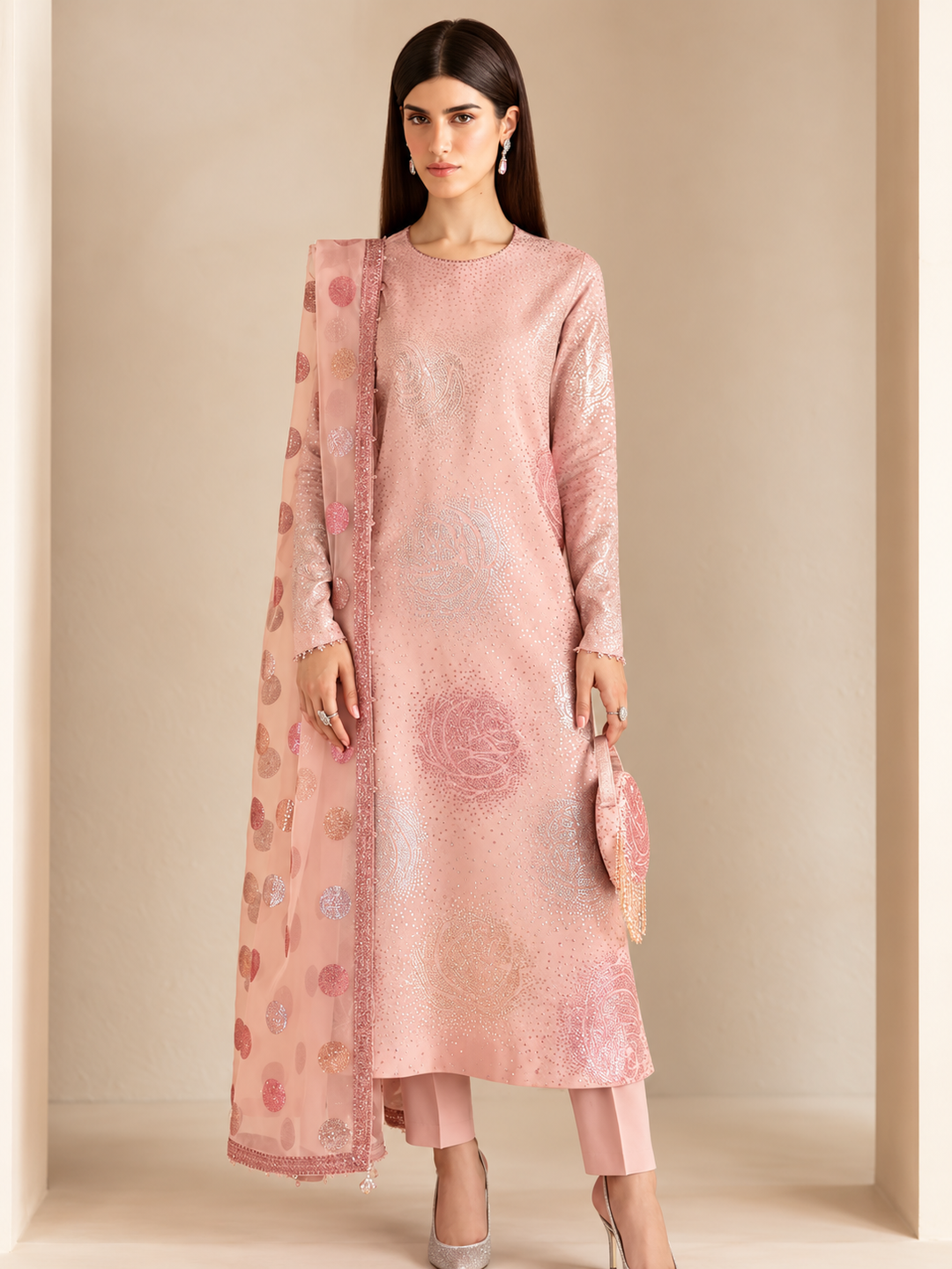 Jazmin Unstitched Embroidered Raw Silk 3 Piece Suit UR-7032 Festive Collection