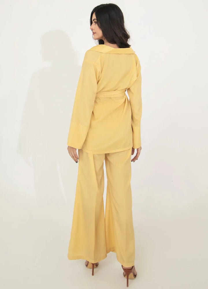 Eclipse by Slay Wear Pret Solid Tropical 2 Piece Suit Lemon Luxe