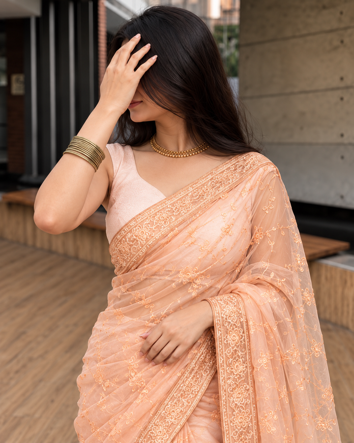 Luxe by Imran Aftab Unstitched Embroidered Organza Saree Suit IASC 31 - Festive Collection