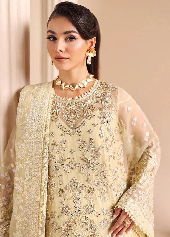 Edel by Saffron Embroidered Organza Suit Unstitched 3 Piece SFR24E D-02 Dusky Orchid - Formal Collection
