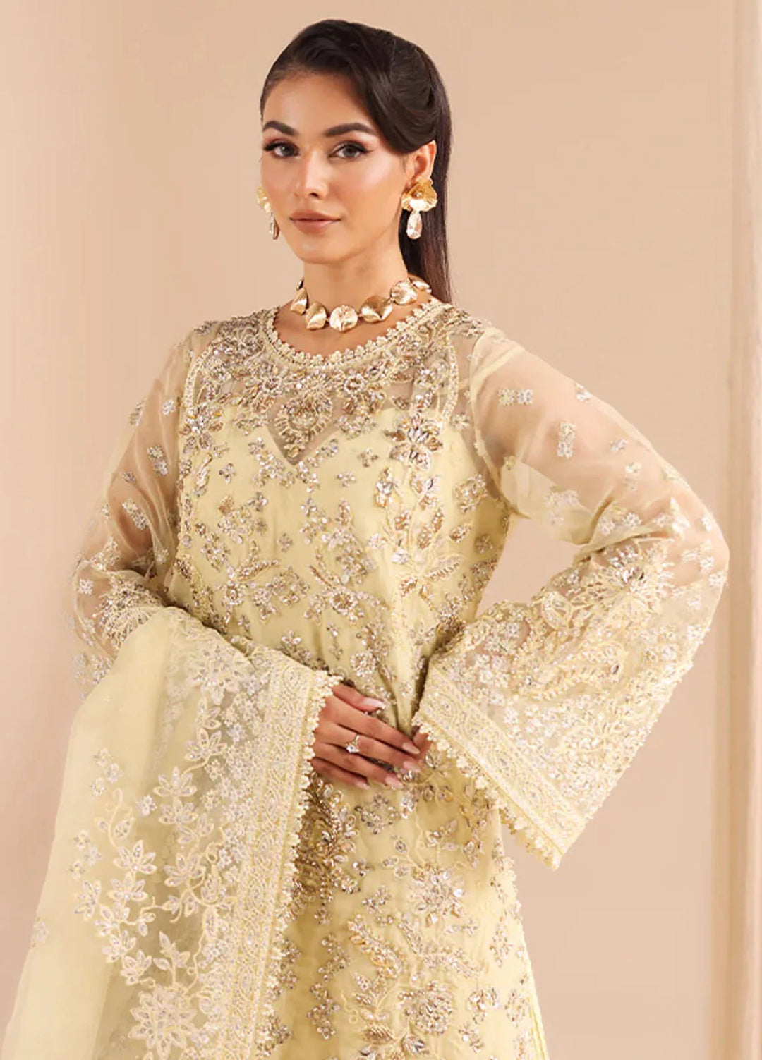 Edel by Saffron Embroidered Organza Suit Unstitched 3 Piece SFR24E D-02 Dusky Orchid - Formal Collection