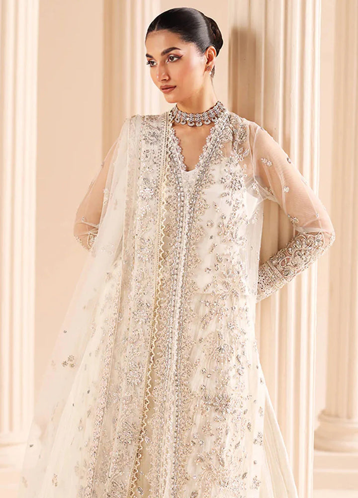 Edel by Saffron Embroidered Organza Suit Unstitched 3 Piece SFR24E D-03 Glided Frost - Formal Collection
