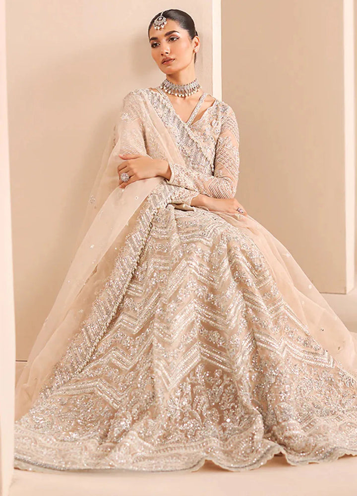 Edel by Saffron Embroidered Organza Suit Unstitched 4 Piece SFR24E D-07 Crystal Bloom - Formal Collection