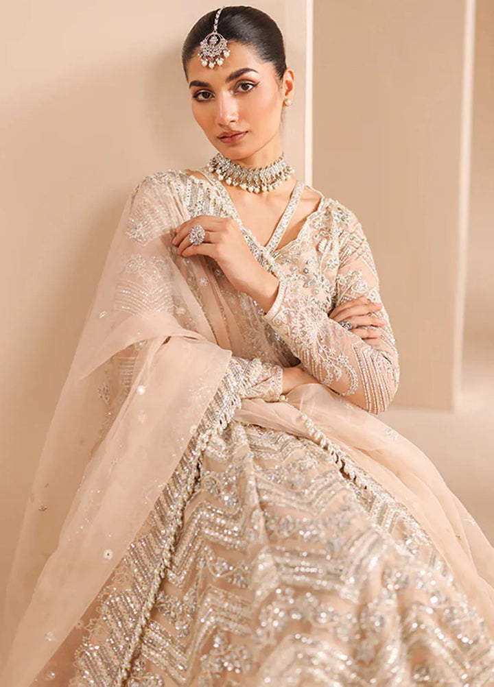 Edel by Saffron Embroidered Organza Suit Unstitched 4 Piece SFR24E D-07 Crystal Bloom - Formal Collection