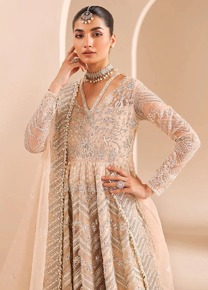 Edel by Saffron Embroidered Organza Suit Unstitched 4 Piece SFR24E D-07 Crystal Bloom - Formal Collection