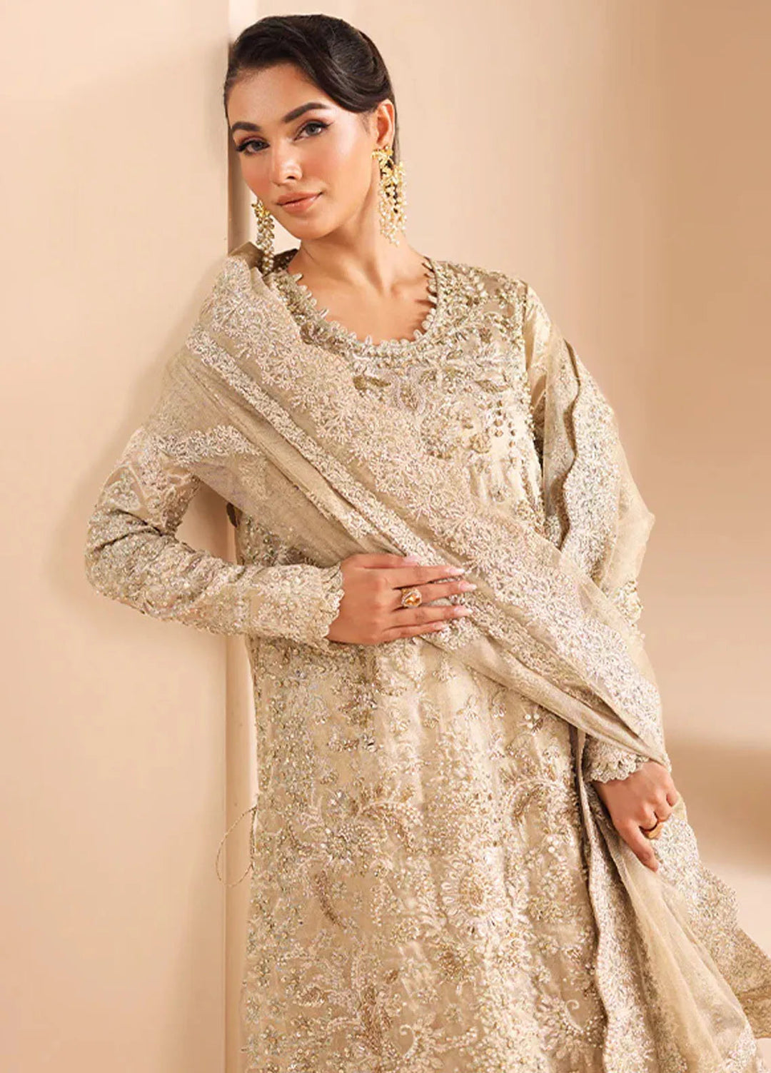 Edel by Saffron Embroidered Tissue Suit Unstitched 4 Piece SFR24E D-01 Opal Dream - Formal Collection