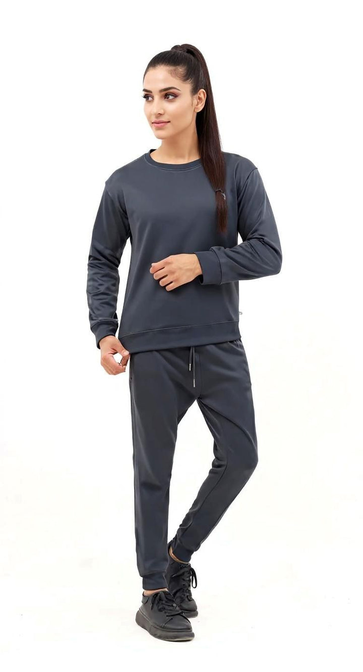 IQ Exclusive Women Winter Track Suit W-Grey Comfort Sweatshirt Tracksuit
