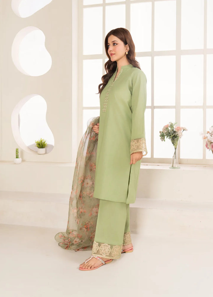 Eid Edit by La Rosaa Pret Embroidered Cotton 3 Piece Suit Zinnia
