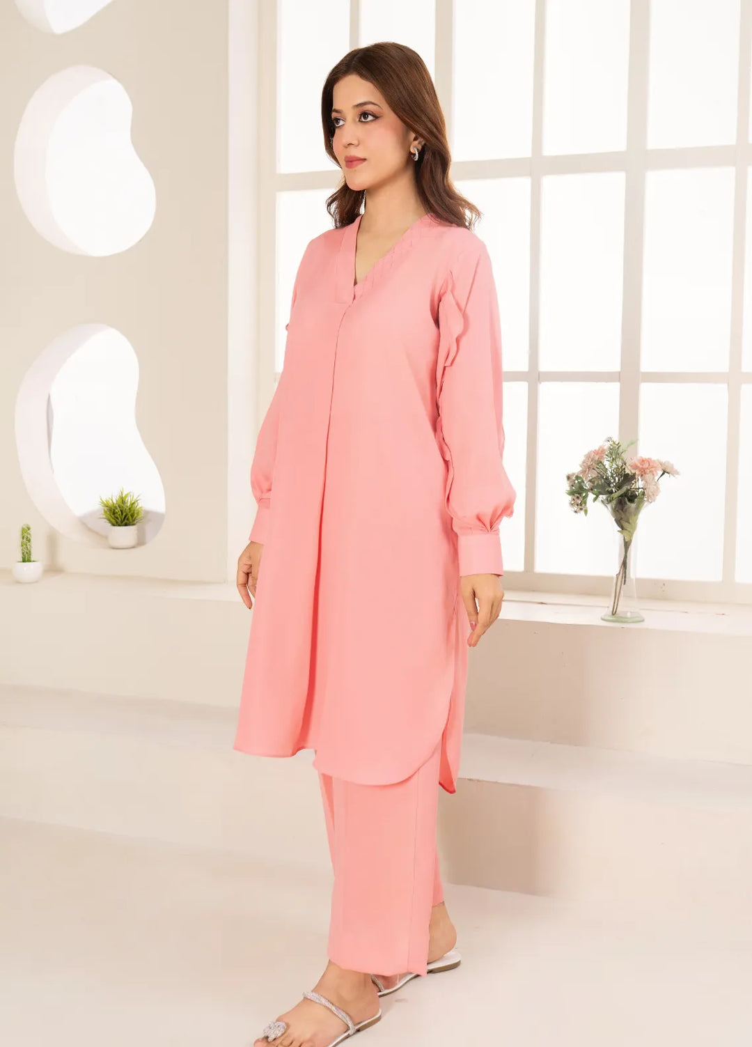 Eid Edit by La Rosaa Pret Solids Georgette 2 Piece Suit Emilia