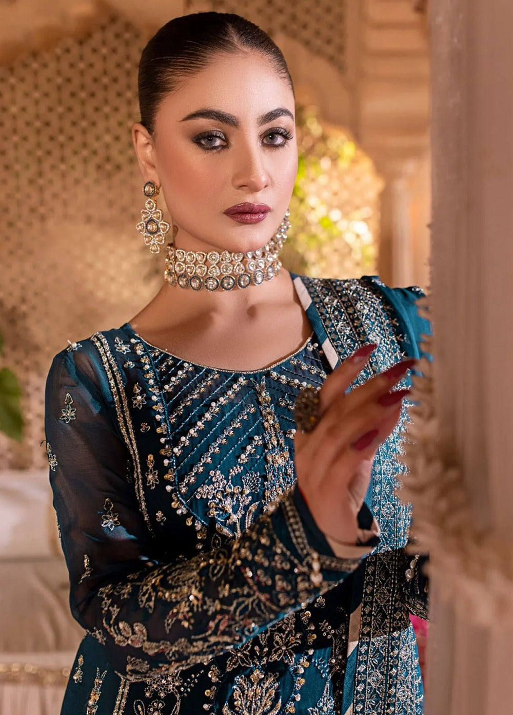 Eileen Embroidered Chiffon Suit Unstitched 4 Piece EL24C D2-AYLA  - Luxury Collection