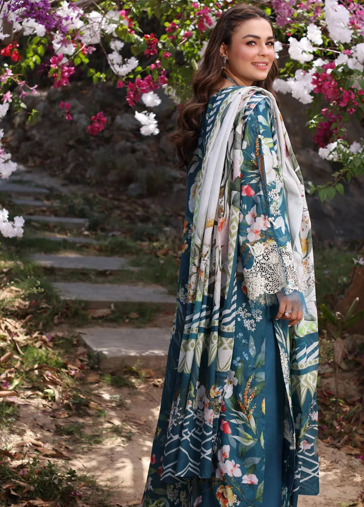 Elaf Chikankari Lawn Suit Unstitched 3 Piece EF24C ECK-02 B Serenita - Summer Collection