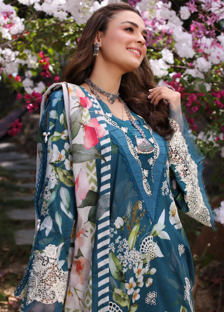 Elaf Chikankari Lawn Suit Unstitched 3 Piece EF24C ECK-02 B Serenita - Summer Collection
